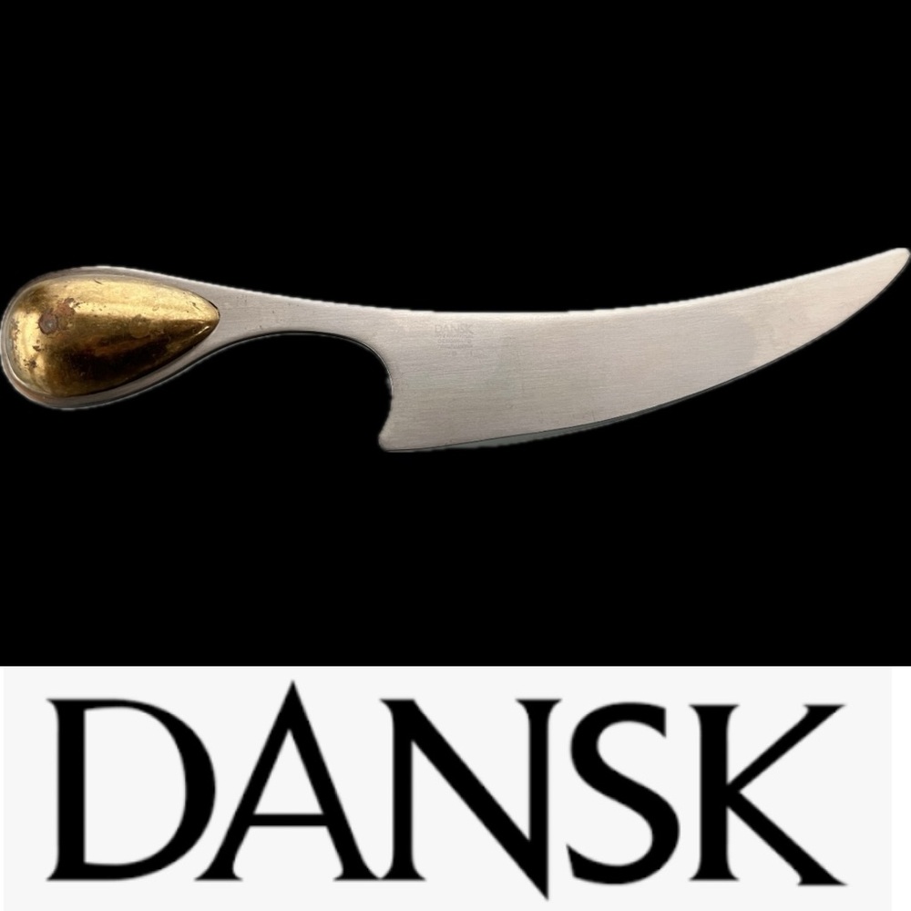 🧀Brass & Stainless Steel Vintage Dansk Torun Japan Cheese Knife MCM Charcuterie